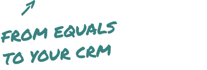 A visualization of data flowing from Equals to CRM