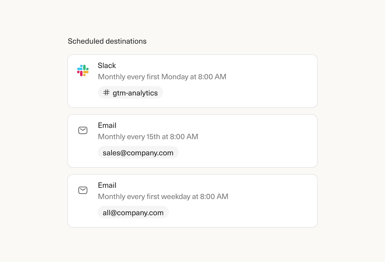 An image of selecting a date for a dashboard send in Equals.