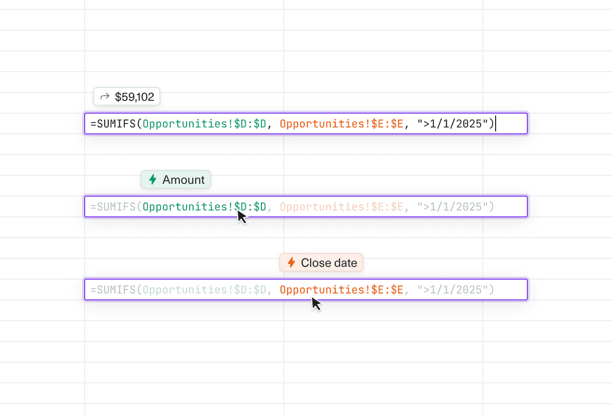 Image of a spreadsheet with formula evaluations on hover.