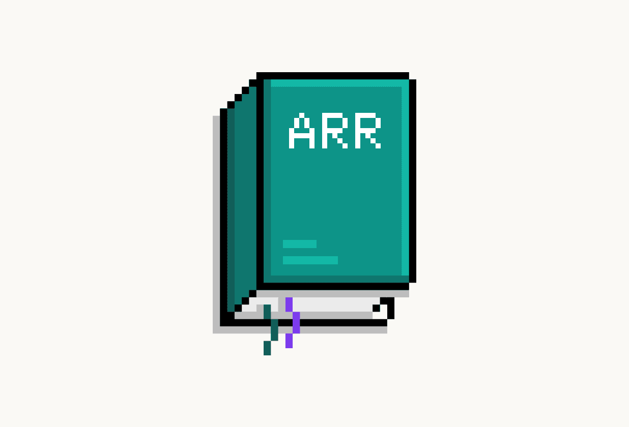 Image of a book with words about ARR in the background.